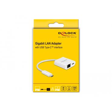 Delock - n&auml;tverksadapter - USB-C 3.2 Gen 1 - Gigabit Ethernet x 1