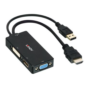Lindy 38182 videokabel adapter 0,15 m Sort