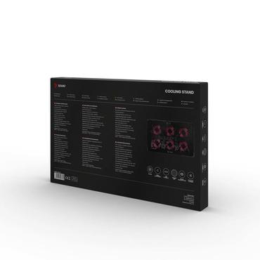 Savio Laptop cooling pad 6 backlit fans 2000 RPM COS-01 køling til laptop 43,9 cm (17.3") Sort, Rød