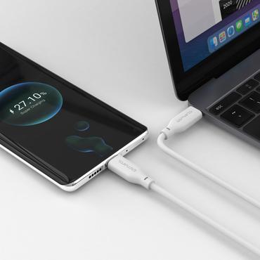 4Smarts USB-C / USB-C Silikon-Kabel High Flex 60W 1,5m - wei&szlig;