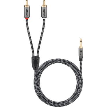 Audio Adapter Cable AUX, 3.5 mm Jack to Stereo RCA Plug, 0.5 m, Sharkskin Grey