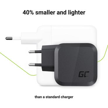 Green Cell str&ouml;madapter - PowerGaN - 2 x USB-C, USB - 65 Watt
