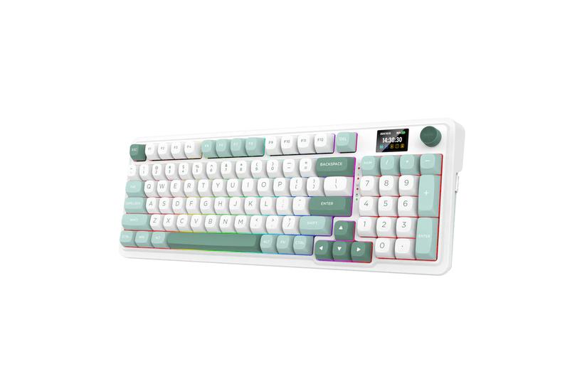 REDRAGON K719WG-RGB-PRO Galatin tastatur USB + RF Wireless + Bluetooth Hvid, Gr&oslash;n