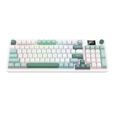 REDRAGON K719WG-RGB-PRO Galatin tastatur USB + RF Wireless + Bluetooth Hvid, Grøn