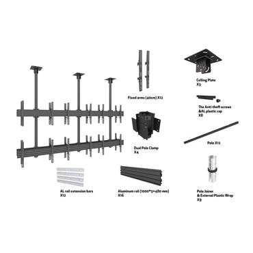 Multibrackets M Pro MBC3X2U2 monteringssats - för 12 LCD-bildskärmar - svart