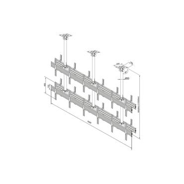 Multibrackets M Pro MBC3X2U2 monteringssats - för 12 LCD-bildskärmar - svart