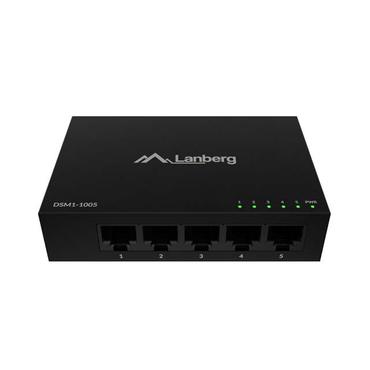 LANBERG Switch - 5 porte - Ikke administreret - Gigabit Ethernet (1000 Mbit/s) - 65 mm