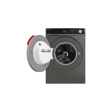 Sharp Tvättmaskin - 8 kg - A - 1400 RPM - 75 dB - Frontmatad - B - Espresso Gray - 47 kWh