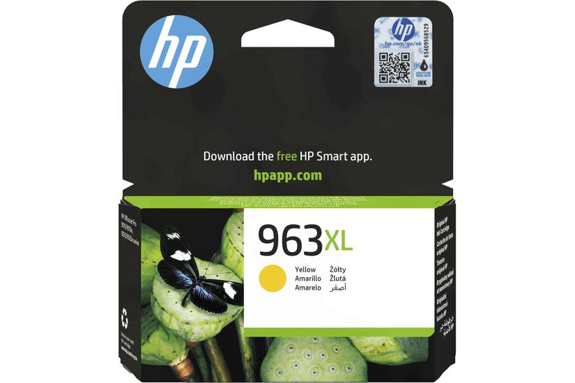HP 963XL - L&aring;ng livsl&auml;ngd - gul - original - bl&auml;ckpatron