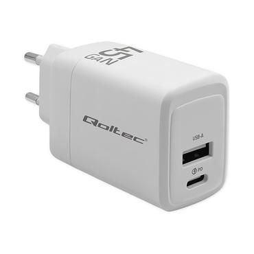 Qoltec str&ouml;madapter - GaN, 5-20V, 1.5-3A - USB, USB-C (PD) - 45 Watt