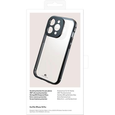 BLACK ROCK 360&deg; Glass Cover iPhone 15 Pro Transp/Black
