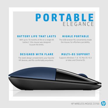 HP Z3700 Blue Wireless Mouse
