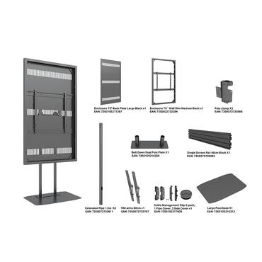 Multibrackets M Pro Series h&ouml;lje - Smal - f&ouml;r LCD-display - dual pole - svart