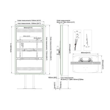 Multibrackets M Pro Series h&ouml;lje - Smal - f&ouml;r LCD-display - dual pole - svart