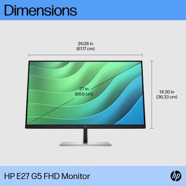 HP E27 G5 skärm - LED-bakgrundsbelysning - 27" - IPS - 5ms - Full HD 1920x1080 vid 75Hz