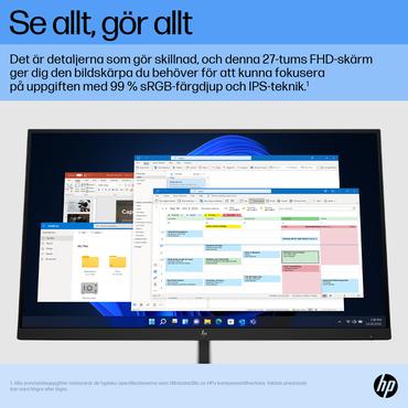 HP E27 G5 skärm - LED-bakgrundsbelysning - 27" - IPS - 5ms - Full HD 1920x1080 vid 75Hz