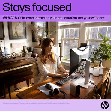 HP 965 Streaming - Webcam - farve - 8 MP - 3840 x 2160 - audio - USB 3.0