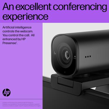 HP 965 Streaming - Webcam - farve - 8 MP - 3840 x 2160 - audio - USB 3.0