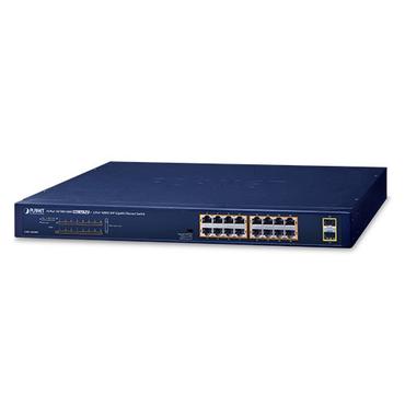 PLANET GSW-1820HP netværksswitch Ikke administreret Gigabit Ethernet (10/100/1000) Strøm over Ethernet (PoE) 1U Blå