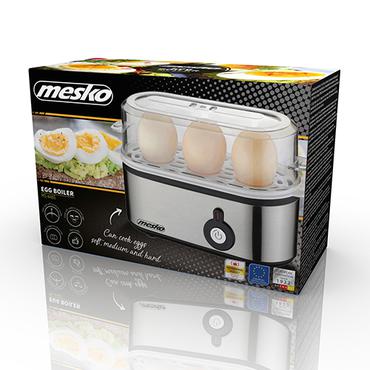Mesko Home MS 4485 æggekoger 3 æg 210 W Sort, Sølv, Transparent