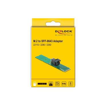 Delock Adapter M.2 Key M to SFF-8643 NVMe 22110 / 2280 / 2260 - interfaceadapter - U.2 NVMe - M.2 Card