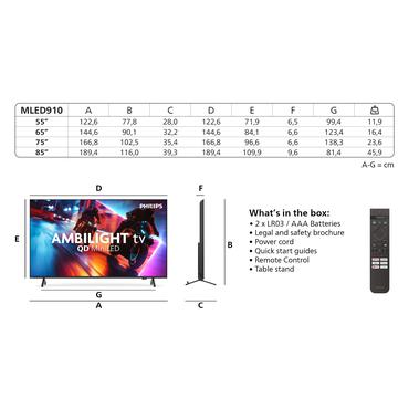 Philips 85MLED910/12 TV 2,16 m (85") 4K Ultra HD Smart TV Wi-Fi Sort