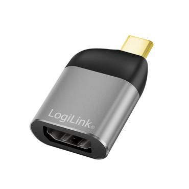 LogiLink CUA0204 kabel k&oslash;nsskifter USB-C DisplayPort Sort, Gr&aring;