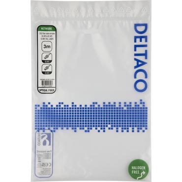 Deltaco OS2 Fiber cable, SC - SC, simplex, APC/APC, 3,0m