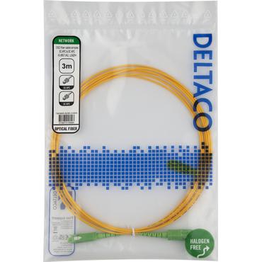 Deltaco OS2 Fiber cable, SC - SC, simplex, APC/APC, 3,0m