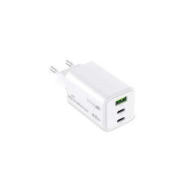 MediaRange Ladegerät 65W 3-Port 1x USB-A/2x USB-C GaN, weiß