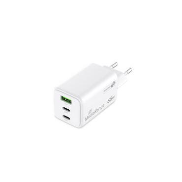 MediaRange Ladegerät 65W 3-Port 1x USB-A/2x USB-C GaN, weiß