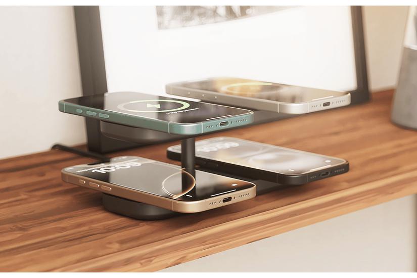 ZENS Quattro Charger Pro 4 tr&aring;dl&ouml;st laddst&auml;ll - + v&auml;xelstr&ouml;msadapter - magnetisk - 15 Watt