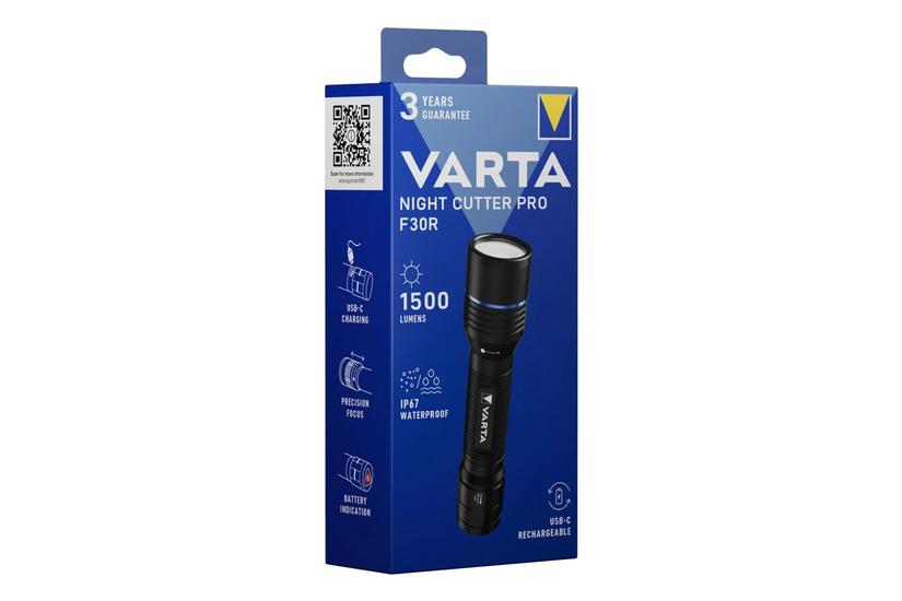 Varta Night Cutter Pro F30R Sort Hånd lommelygte LED