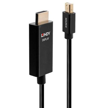 Lindy 40920 videokabel adapter 0,5 m Mini DisplayPort HDMI Sort