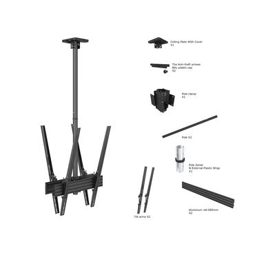 Multibrackets PRO Series M Ceiling Mount Pro MBC1UX2PHD konsol - för LCD-display - svart
