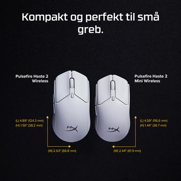 HyperX Pulsefire Haste 2 Mini – Trådløs gamingmus (hvid)