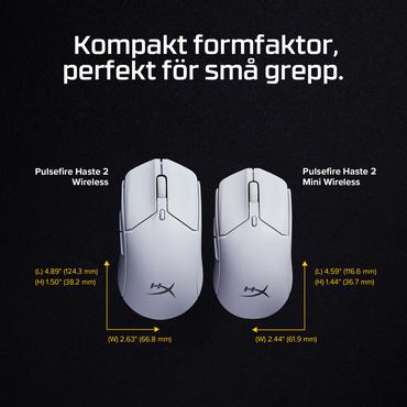 HyperX Pulsefire Haste 2 Mini – Trådløs gamingmus (hvid)