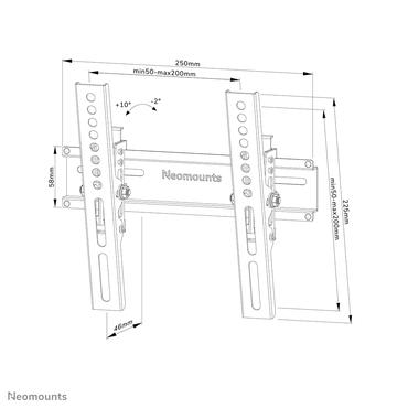 Neomounts WL35-350BL12 monteringss&aelig;t - for fladt panel - sort