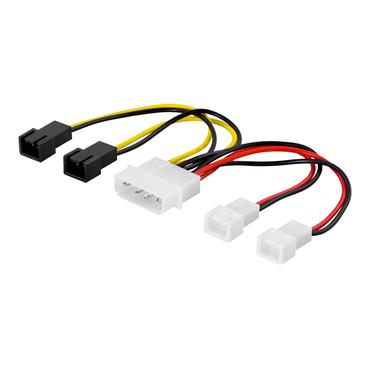 DELTACO Molex til 4X 3-pin adaptere blæsereffekt