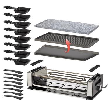 UNOLD 48760 Delice Basic - raclette/grill/griddle/hot stone - svart / rostfritt stål