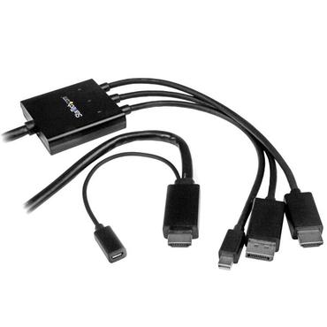 StarTech.com 2m 6 ft HDMI, DisplayPort or Mini DisplayPort to HDMI Converter Cable - HDMI, DP or Mini DP to HDMI Adapter Cable (DPMDPHD2HD) - videokort - DisplayPort / HDMI - 2 m