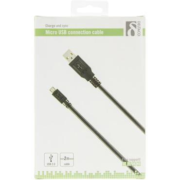 DELTACO - USB-kabel - mikro-USB typ B till USB - 2 m