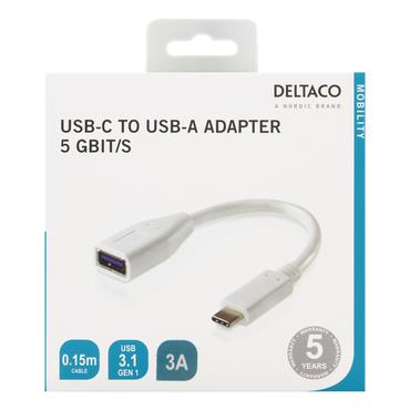 DELTACO USBC-1205 - USB typ C-adapter - USB typ A till 24 pin USB-C - 15 cm