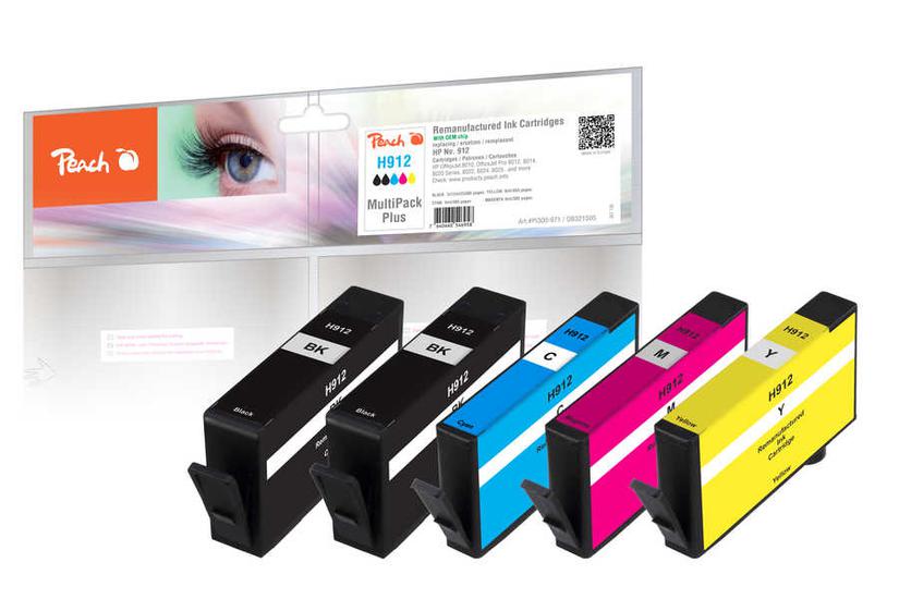 Peach PI300-971 bl&aelig;kpatron 5 stk Kompatibel Standard udbytte Sort, Bl&aring;, Magenta, Gul