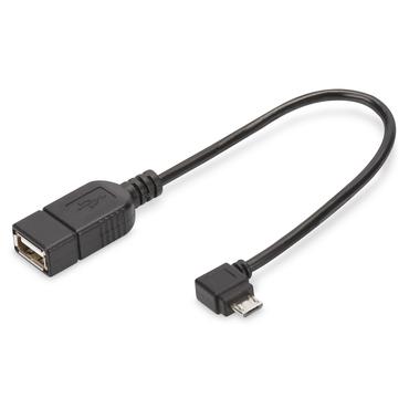 Digitus AK-300313-002-S USB-kabel USB 2.0 0,15 m Micro-USB B USB A Sort