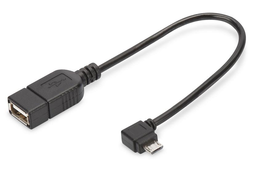 Digitus AK-300313-002-S USB-kabel USB 2.0 0,15 m Micro-USB B USB A Sort