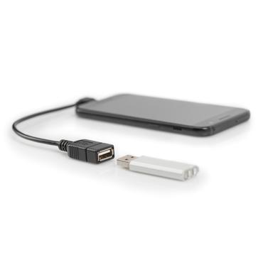 Digitus AK-300313-002-S USB-kabel USB 2.0 0,15 m Micro-USB B USB A Sort