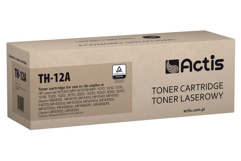 Actis Tonerpatron TH-12A (erstatning HP 12A Q261212A, Canon FX-10, Canon CRG-703; Standard; 2000 sider; sort)