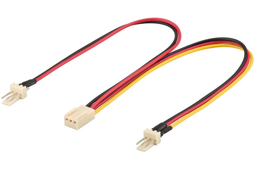 goobay CAK S-35 - str&ouml;mdelare f&ouml;r fl&auml;kt - 3 PIN intern effekt till 3 PIN intern effekt - 22 cm