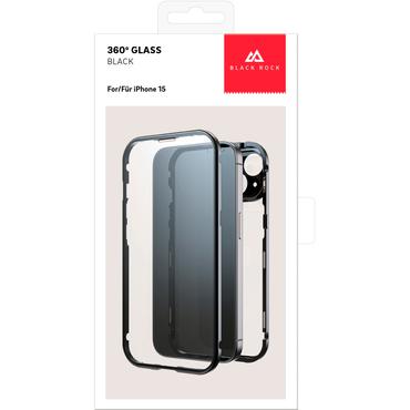 BLACK ROCK 360&deg; Glass Cover iPhone 15 Transp/Black